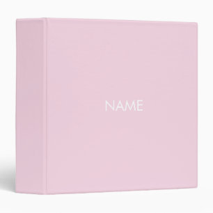 Classeur Monogramme de texte de nom personnalisé rose clair