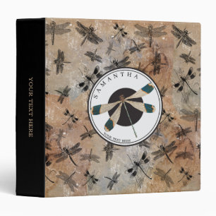 Classeur Monogramme d'entomologie en détresse Dragonfly Vin