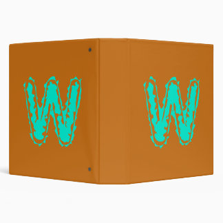 Classeur Monogramme déplaisant vert toxique sur orange