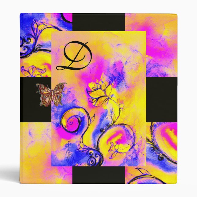 CLASSEUR MONOGRAMME DES FLEURS ET DES BOUTTERFLIES (Devant)