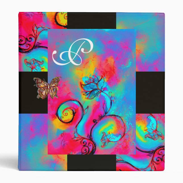 CLASSEUR MONOGRAMME DES FLEURS ET DES BOUTTERFLIES (Devant)