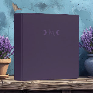 Classeur Monogramme des lunes de croissant de violet poussi