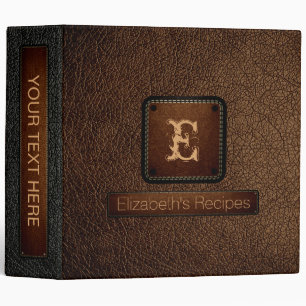 Classeur Monogramme élégant en cuir à nez Brown