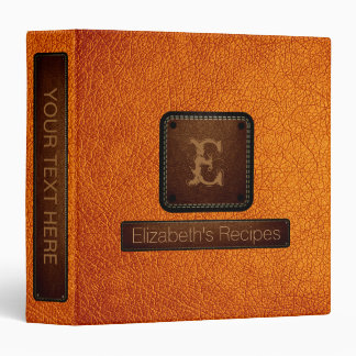 Classeur Monogramme élégant en cuir ambre (SAE-ECE)