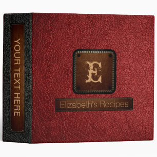 Classeur Monogramme élégant en cuir Brown