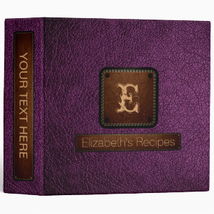 Classeur Monogramme élégant en cuir Byzantium