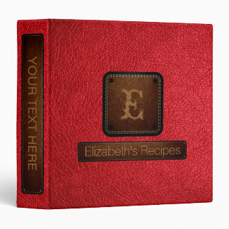 Classeur Monogramme Élégant en cuir d'Alizarin Crimson