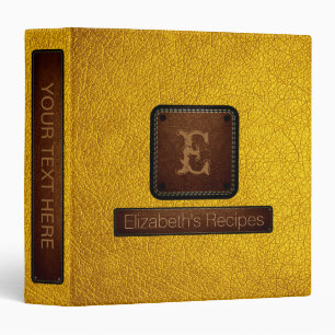 Classeur Monogramme élégant en cuir d'ambre