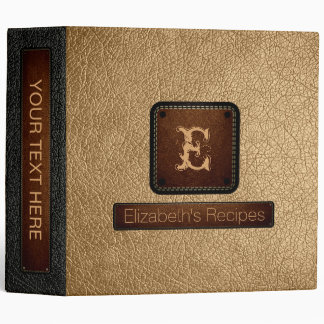 Classeur Monogramme élégant en cuir de Burlywood