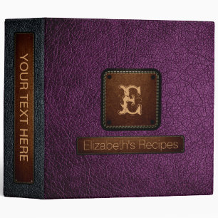 Classeur Monogramme élégant en cuir de Byzance