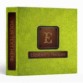 Classeur Monogramme élégant en cuir de citron amer