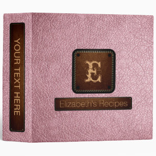 Classeur Monogramme élégant en cuir de gomme à bulle