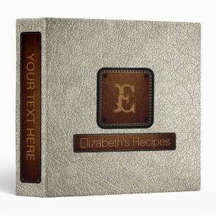 Classeur Monogramme élégant en cuir d'os
