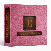 Monogramme élégant en cuir rose Baker-Miller