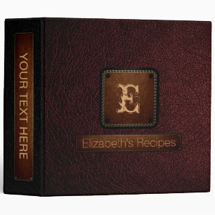 Classeur Monogramme élégant en cuir Rose bulgare