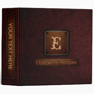 Classeur Monogramme élégant en cuir Rose bulgare