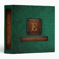 Monogramme élégant en cuir vert bouteille