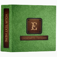 Monogramme élégant en cuir vert de bourgeon