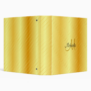 Classeur Monogramme Elegant Gold Look Modèle moderne