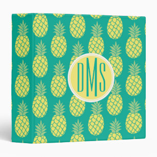 Classeur Monogramme en pastel des ananas