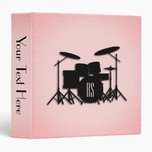 Classeur Monogramme Ensemble de musique Design rose