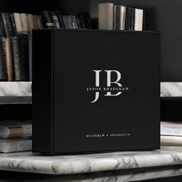 Classeur Monogramme et nom classique simple professionnel