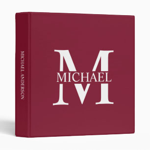Classeur Monogramme et nom personnalisés