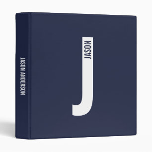 Classeur Monogramme et nom personnalisés modernes