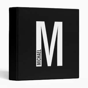 Classeur Monogramme et nom personnalisés modernes