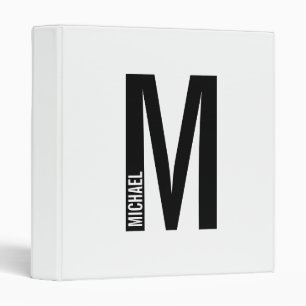 Classeur Monogramme et nom personnalisés modernes