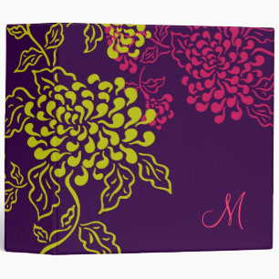 Classeur Monogramme floral de Contempo (violet / Chartreuse