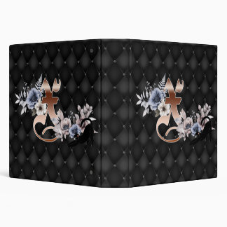 Classeur Monogramme floral X Chat noir