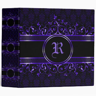 Classeur Monogramme gothique orné noir et pourpre