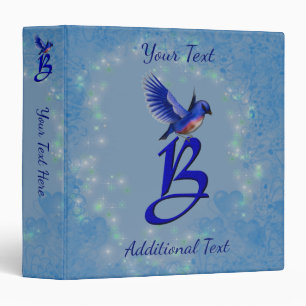 Classeur Monogramme Initial B personnalisé Bluebird