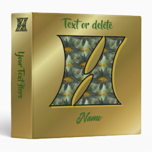 Classeur Monogramme Initial H Fleurs de Marguerites Art Per