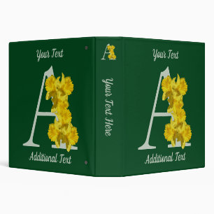 Classeur Monogramme Initiale A Narcisse Personnalisé