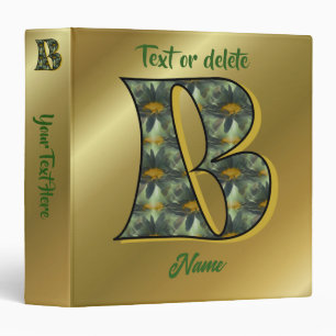 Classeur Monogramme initiale B fleurs de marguerite Art per