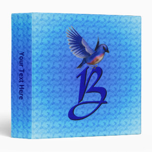 Classeur Monogramme initiale B personnalisé Bluebird