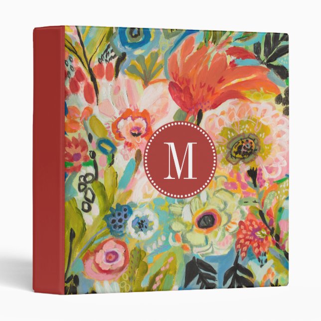 Classeur Monogramme | Jardin secret Floral III (Devant/Côté)