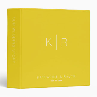 Classeur Monogramme jaune moutarde Album photo Mariage