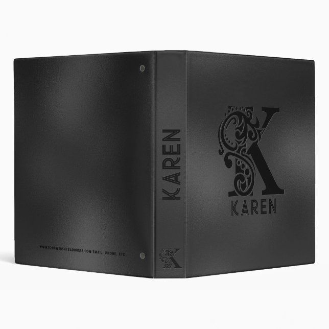 Classeur Monogramme K de luxe sur gris foncé (Arrière-plan)