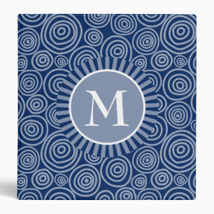 Classeur Monogramme Marine Blue White Spirales - Personnali