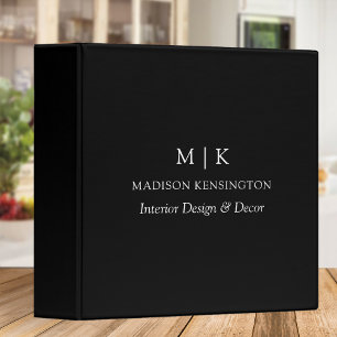 Classeur Monogramme minimaliste ou Ajouter un logo Affaires