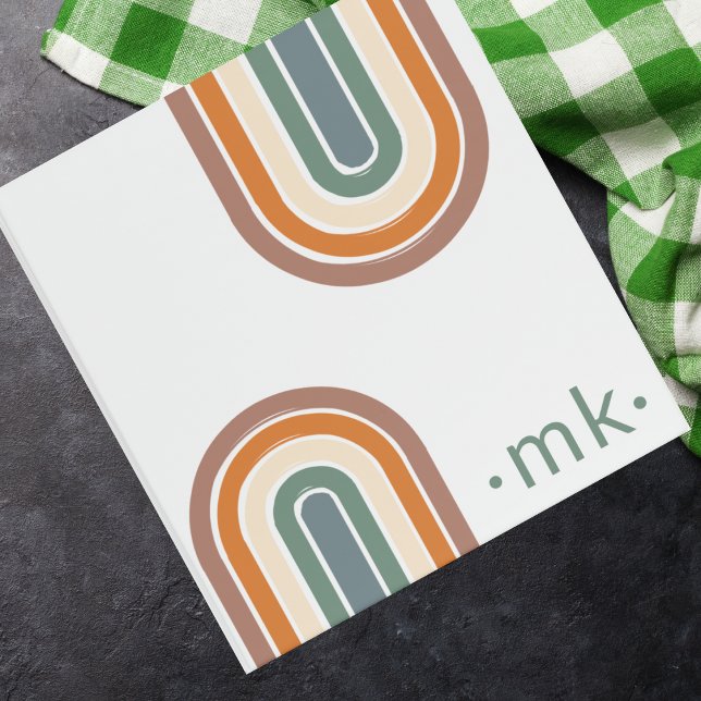 Classeur Monogramme minimaliste simple Boho moderne arc-en- (Créateur téléchargé)