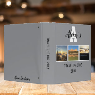 Classeur Monogramme moderne 3 Photo Photos de Voyage 20XX