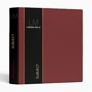classeur monogrammé moderne avec sujet personnalis