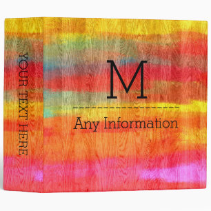 Classeur Monogramme Moderne Coloré en Bois #7