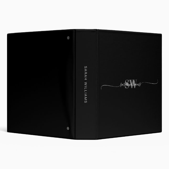 Classeur Monogramme Moderne Élégant Nom de script chic (Arrière-plan)