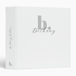 Classeur Monogramme moderne minimaliste Nom du script