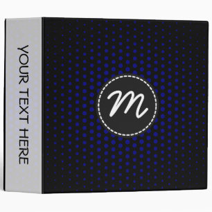 Classeur Monogramme Moderne Navy Techno Points